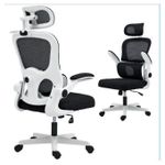 Ergonomic Design Office Chair with lumber support- Black & White