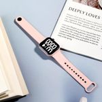 product_image_name-Fashion-Sakura Pink Square Digital Watch-1