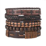 product_image_name-Teso-Men's Business Quartz Watch Leather Strap with Bracelet - Brown-4