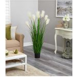 Generic 90cm Artificial Plum Grass Plant with Creamy Plumes