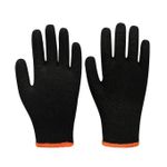 Generic Safety Work Gloves (Black Fabric with Orange Elastic Wrist Cuff)