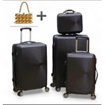 BLACK Travel Luggage with kit and FREE GOLD PURSE - 5 in 1