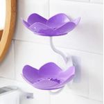 Generic  Soap Holder, Wall-Mounted Without Drilling, Double-Layer Drainage Flower Soap Box, Soap Rack, Bathroom Storage Shelf - image 2