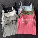 Fashion "DOUBLE = HOT" Graphic Cami Top black - image 2