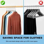 product_image_name-Generic-Metal Non-Slip Hangers – 10-Pack – Thin 3MM Space Saving with PVC Rubber Coating, Anti-Rust, Chrome Hook – for Everyday Lightweight Clothing  16inch-8