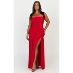 Fashion Marguerite Maxi Dress - Strapless Ruched Mesh High Leg Split Dress - Red Evening Gown, Formal Occasion Maxi Dress for Women, Elegant Ladies Evening Wear Gown S-XXXL - image 7