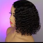 Human Short Deep Curl Wig With 4x4 Closure- 8"