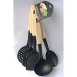 Generic Dinning Plate Set __ 16 pc__ black plus non Stick Cooking spoon set - image 3