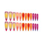 Generic 24pcs Premium Jelly 3D Fluid Vibrant Color Almond Press On Nails - image 2