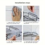Generic No-Drill Bathroom Shelf  2-Tier Wall-Mounted Organizer  Multi-Tier Shower Shelf  Adhesive No-Drill Storage Rack - image 7