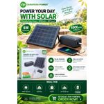 DURATION POWER DP-7725 6W Portable Solar Panel Power Bank - 6000mAh DC, USB Output, Type-C Input, Replaceable Battery