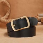 Retro Belt Cowhide Men's Designer Leather Belt Black