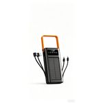 Generic Black Solar Power Bank with LED Light, Multi Ports & Multi Cables, True 20000mAh - image 3