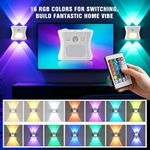 Generic Double Sides Glow LED Wall Lamp, Motion Sensor RGB Color Changing Decor Night Light - image 3