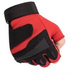 Generic Tactical Half Finger Gym gloves Eva Pad Protection Red - image 3