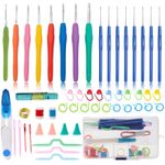 product_image_name-Generic-52 Pcs Crochet Hooks Set, 16 Size Crochet Hooks Set 0.7mm-5.5mm Ergonomic Soft Grip Handles Knitting Needles Kit with Case for Arthritic Hands,Crochet Needles Set for Beginners & Crochet Lovers-1