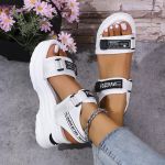 product_image_name-Fashion-Ladies Beautiful Platform Flat Female Sandal-white-2