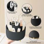 Generic 360° Rotating Makeup Brush Holder, Multi-Compartment Plastic Desk Organizer for Cosmetics, Brushes, Lipsticks, Vanity Storage - image 2