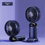 Generic Wireless USB Rechargeable Mini Fan with LED Screen Battery Indicator Portable Handheld Desk Fan phone stand - image 2