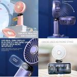 Generic Wireless USB Rechargeable Mini Fan with LED Screen Battery Indicator Portable Handheld Desk Fan phone stand - image 6
