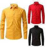 Plain Office Long Sleeve Shirt For Men