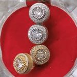 Exquisite Non Piercing Mens Stud Earring (Gold And Silver )