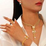 product_image_name-Fashion-Gold Long Choker Necklace Set Punk Cuban Y-Necklaces and Bracelet  Chain Jewelry Accessories for Women-4