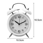 Alarm Clock 4" Twin Bell Alarm Clock, Night Light, Charging Loud Alarm Small Desk Clock for Home Office Bedroom Heavy Sleepers Clocks for Bedside 