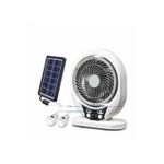 Greenlight  8" Portable Desktop Rechargeable Box Fan With 6W Solar Panel with 2 bulbs 