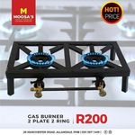 Generic Locally Made Double Burner Gas Stand + Regulator & Hose