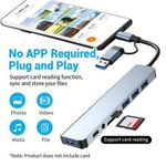 Generic 8 in 1 Port USB C Expander USB 3 Hub Type C Splitter Type C Dock Multiport Adapter - image 2