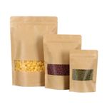 Generic 50 Pieces Brown Kraft Paper Ziplock Packaging Pouch
