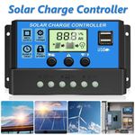 Generic 30A Solar Panel Battery Charge Controller 12V/24V LCD Auto Dual USB Solar Regulator