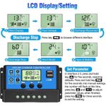 Generic 30A Solar Panel Battery Charge Controller 12V/24V LCD Auto Dual USB Solar Regulator - image 6