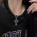 product_image_name-Fashion-Punk Chunky Cross Pendant Paperclip Chain Necklace-5