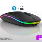 Generic LED Rechargeable Wireless Mouse 2.4G Bluetooth and Type-C Dual Mode  for Laptop, Mac, Android, PC - image 2
