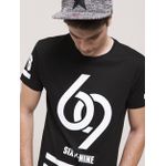 Mens Plain Black Round Neck Tshirts With Design