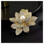 product_image_name-Fashion-Gold Plated Lotus Flower Rhinestones Pearl Broach Pin (w. Gift Box)-3