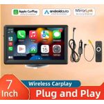 Generic 7 Inch Wireless CarPlay Android Car Stereo Bluetooth 5.0 AHD Touch Screen Mirror Link Reverse Camera Navigator