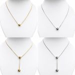Steel Dainty ball sugar necklace