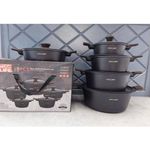 5 Set Non-stick Die Cast Iron Pot Set Cookware- Non-Toxic 