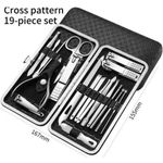 Generic Executive Personal Grooming Gift Set - Precision Matte Black Manicure Kit-19Pcs - image 5