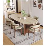 Generic SENIO Luxury Mid-Century Oval Sintered Stone Dining Table with Solid Wood Frame - image 5