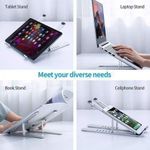 Generic Adjustable Foldable Aluminum Laptop Stand Portable Cooling Riser Holder for Notebook Computer Non-Slip Bracket - image 6