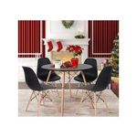 Generic Outdoor/indoor Portable Round Dining Table And 4 Chairs Black - image 2