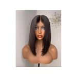 Blunt Straight Middle Closure Hair Wig
