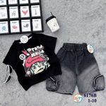 Fashion KIDS BLACK TWO PIECE SHORT SET - image 2