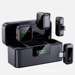 product_image_name-Generic-Samsung T40 Wireless Microphone noise cancellation long Battery Life, Plug and Play, Clip-on Design buckle Portable dual receiver Lapel Mic Charging case for Professional Content Creators-2