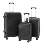 BLACK UNBRAKABLE Rubber Luggage - 3Sets