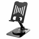 Generic Premium Adjustable Metal Phone & Tablet Stand  Foldable Desk Holder with Stable Base Black